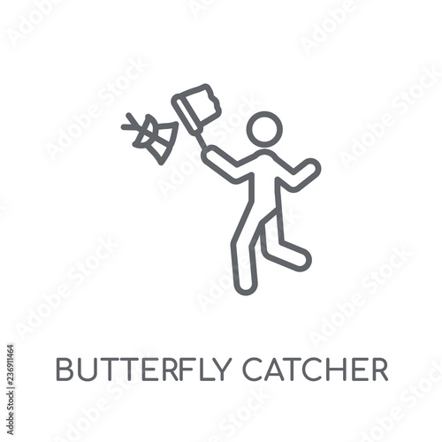 Butterfly catcher linear icon. Modern outline Butterfly catcher logo concept on white background from Activity and Hobbies collection