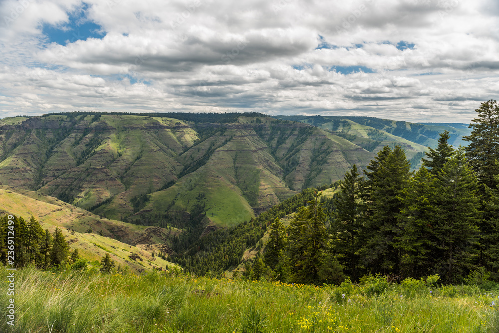 Obraz premium Historic Nez Perce site, Joseph Canyon, the winter home of Chief Joseph's band of Nee-me-Poo