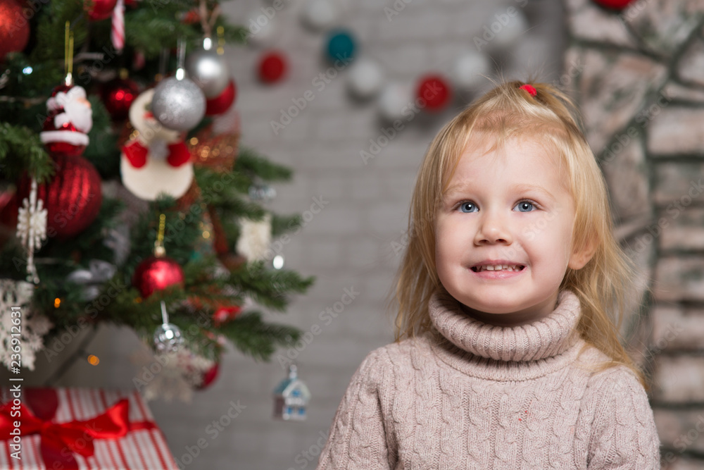 Little girl  with Christmas