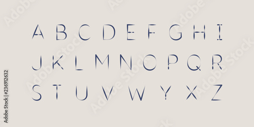 Modern alphabet font. Capital letters of the Latin alphabet.