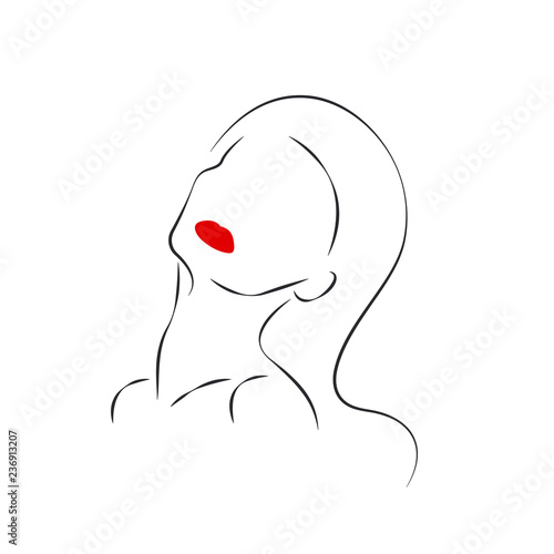 Beautiful outline of  womans head