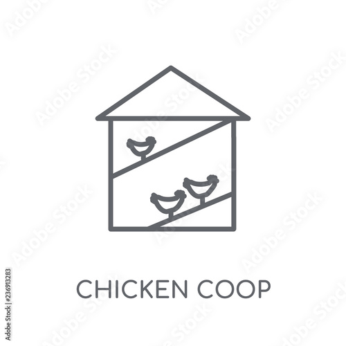 Chicken coop linear icon. Modern outline Chicken coop logo concept on white background from Agriculture Farming and Gardening collection