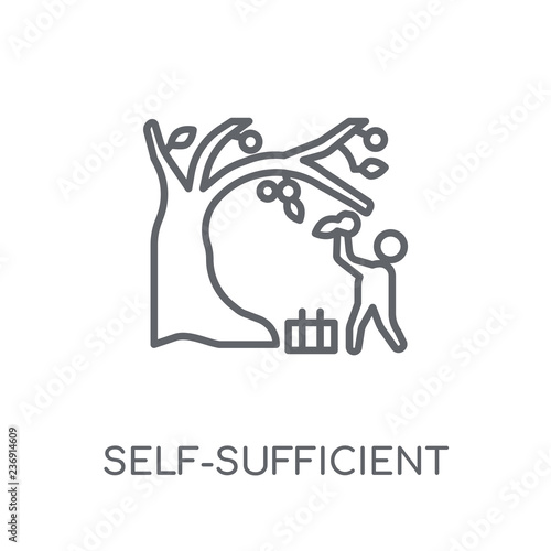 self-sufficient linear icon. Modern outline self-sufficient logo concept on white background from Agriculture Farming and Gardening collection
