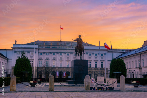 Warsaw, Presidential Palace at sunrise
