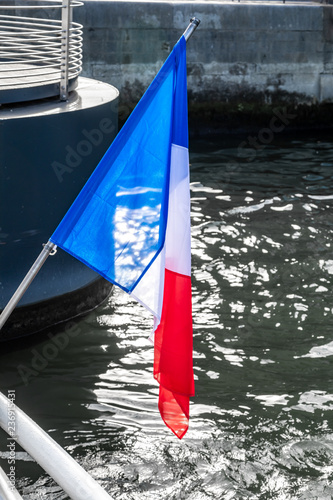 French flag on a boat.