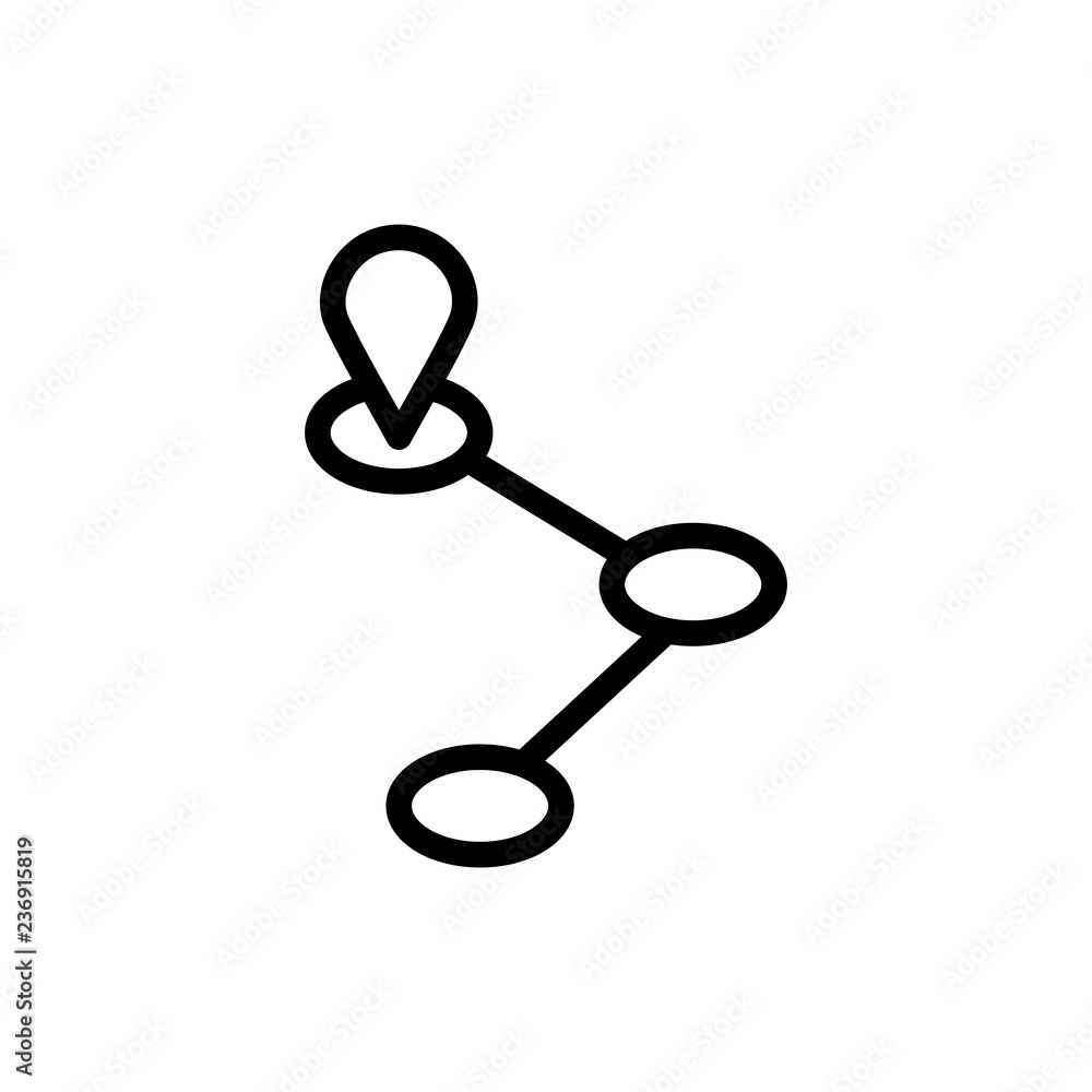 Route flat icon Route flat icon