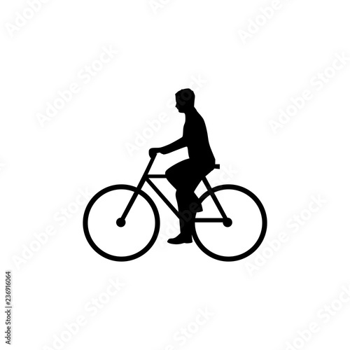 Bicyclist simple silhouette for design and creativity