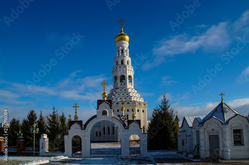 golden domes of a christian temple