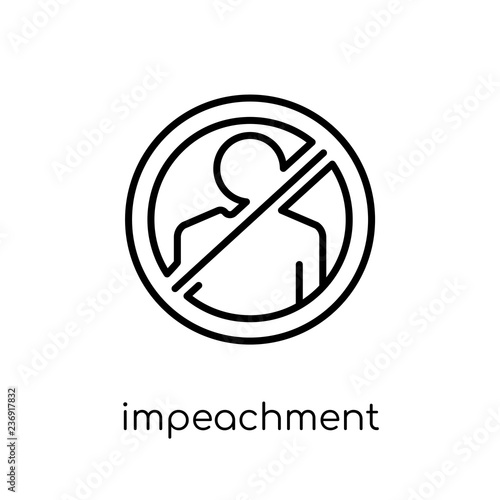 impeachment icon. Trendy modern flat linear vector impeachment icon on white background from thin line general collection