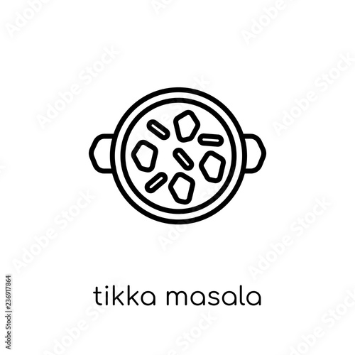 Tikka masala icon. Trendy modern flat linear vector Tikka masala icon on white background from thin line india collection