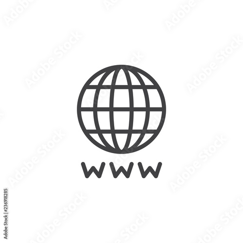 World Internet outline icon. linear style sign for mobile concept and web design. Global browser simple line vector icon. Symbol, logo illustration. Pixel perfect vector graphics