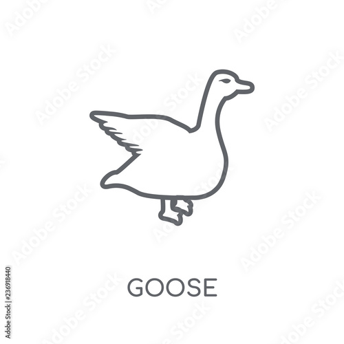 Goose linear icon. Modern outline Goose logo concept on white background from animals collection