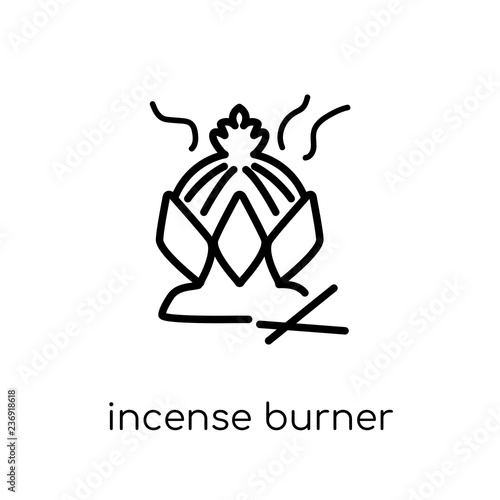 Incense burner icon. Trendy modern flat linear vector Incense burner icon on white background from thin line Religion collection