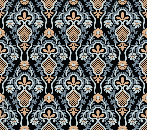 Seamless victorian damask pattern