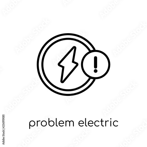 Problem electric icon. Trendy modern flat linear vector Problem electric icon on white background from thin line Insurance collection
