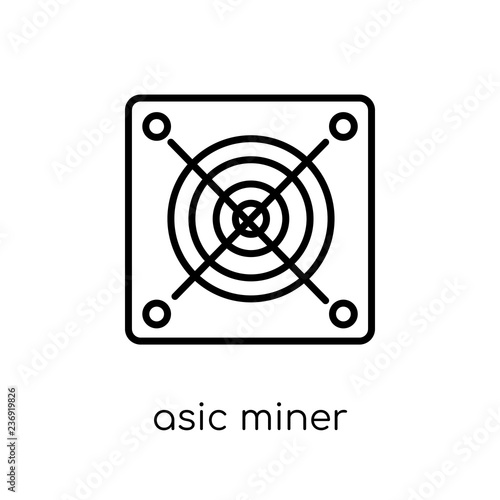 asic miner icon. Trendy modern flat linear vector asic miner icon on white background from thin line Electronic devices collection, outline vector illustration