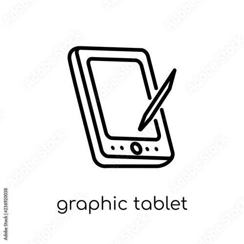 Graphic tablet icon. Trendy modern flat linear vector Graphic tablet icon on white background from thin line Electronic devices collection