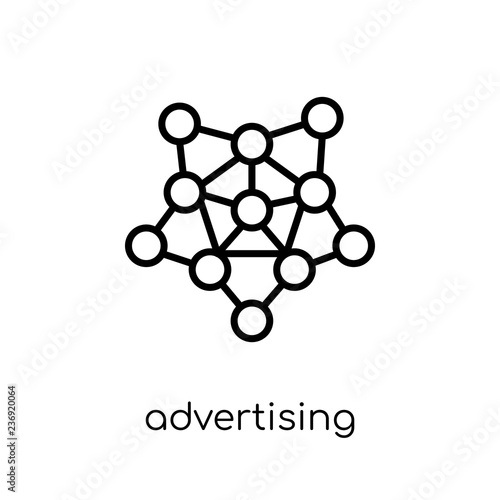 advertising networks icon. Trendy modern flat linear vector advertising networks icon on white background from thin line general collection
