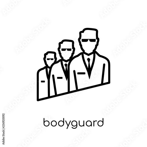 Bodyguard icon. Trendy modern flat linear vector Bodyguard icon on white background from thin line Luxury collection