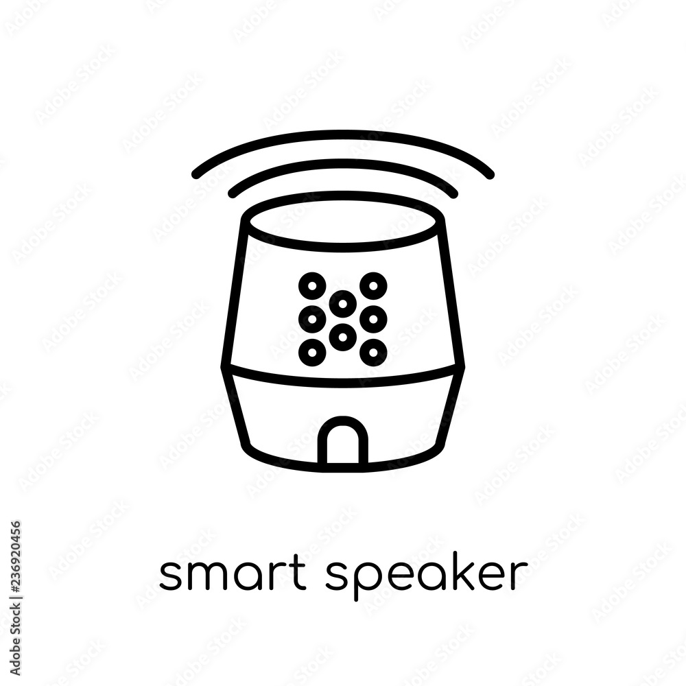 smart speaker icon. Trendy modern flat linear vector smart speaker icon on  white background from thin line General collection Stock Vector | Adobe  Stock