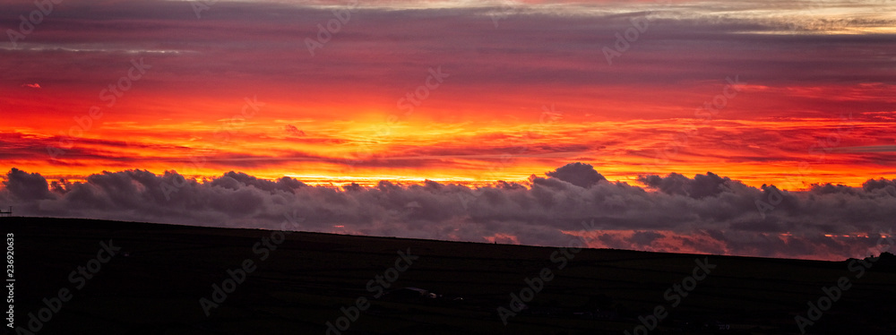 Sunset, west Cornwall, England, UK.