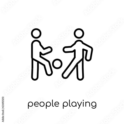 People playing Ball icon icon. Trendy modern flat linear vector People playing Ball icon on white background from thin line Recreational games collection
