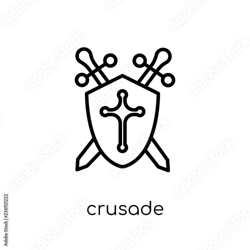 Crusade icon. Trendy modern flat linear vector Crusade icon on white background from thin line Religion collection