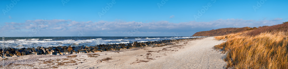 Deserted beach on island Hiddensee in Northern Germany in Autumn Deserted beach on island Hiddensee in Northern Germany in Autumn