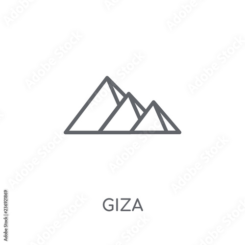 Giza linear icon. Modern outline Giza logo concept on white background from Architecture and Travel collection
