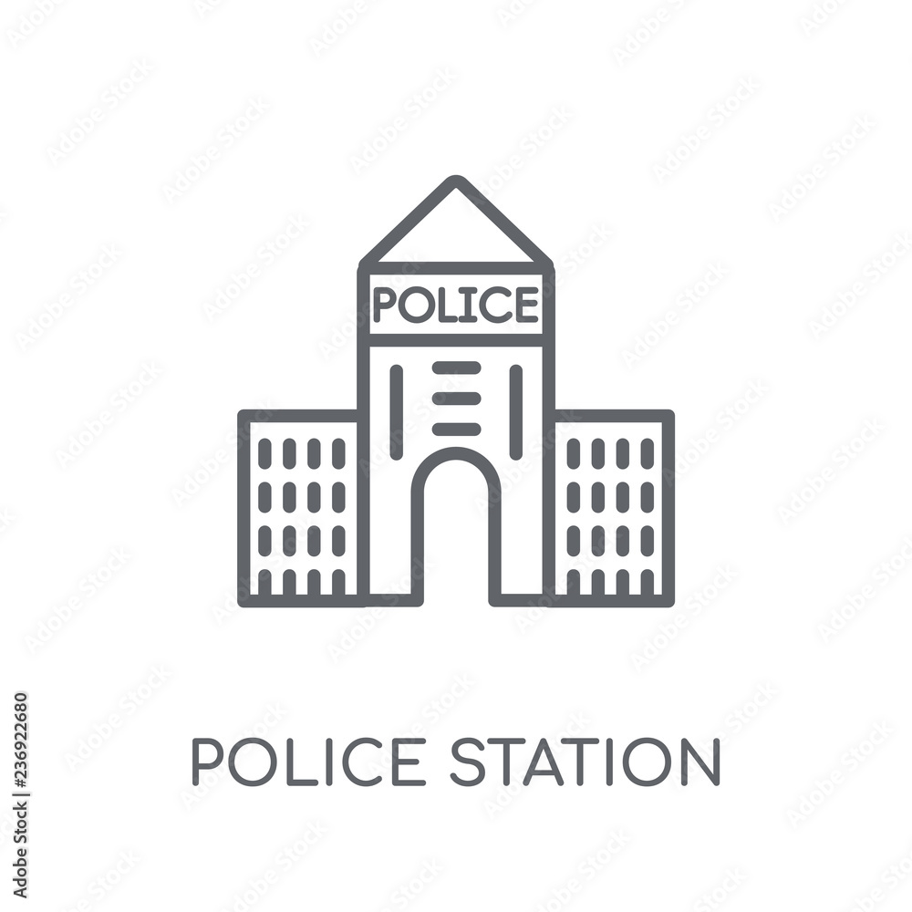 Police station linear icon. Modern outline Police station logo concept ...