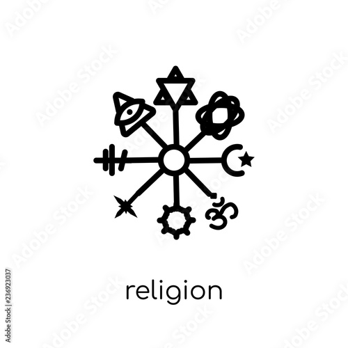Religion icon. Trendy modern flat linear vector Religion icon on white background from thin line Religion collection
