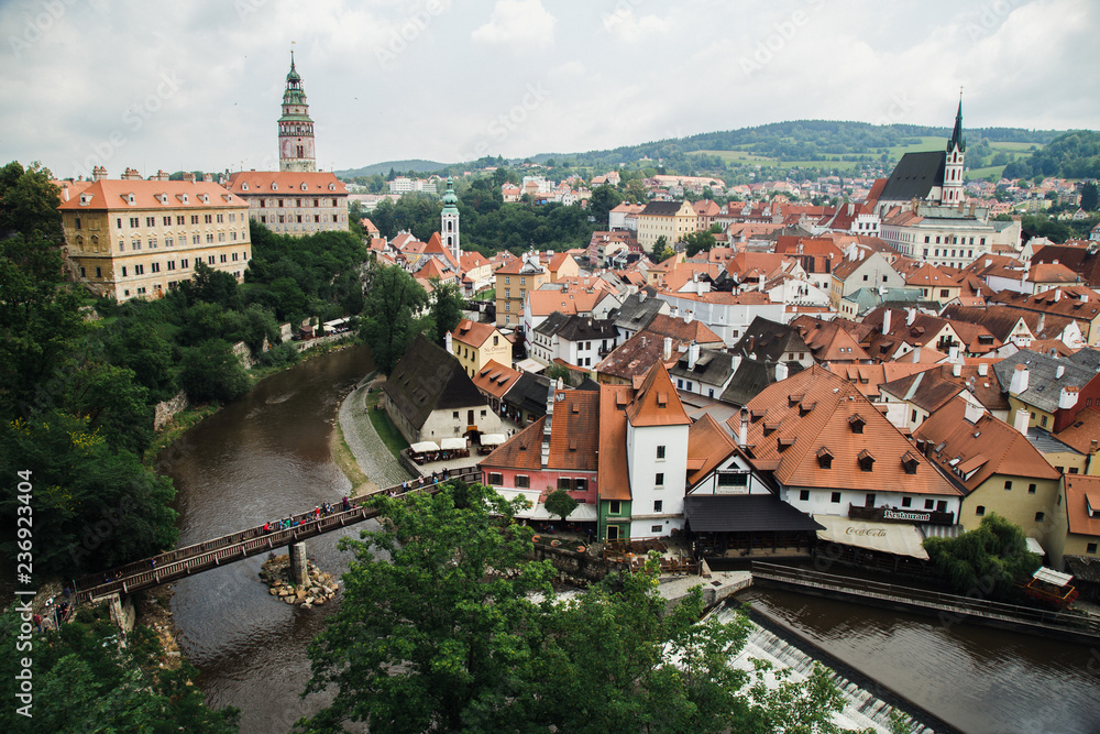 Fototapeta premium City panorama in the Chech Krumlov