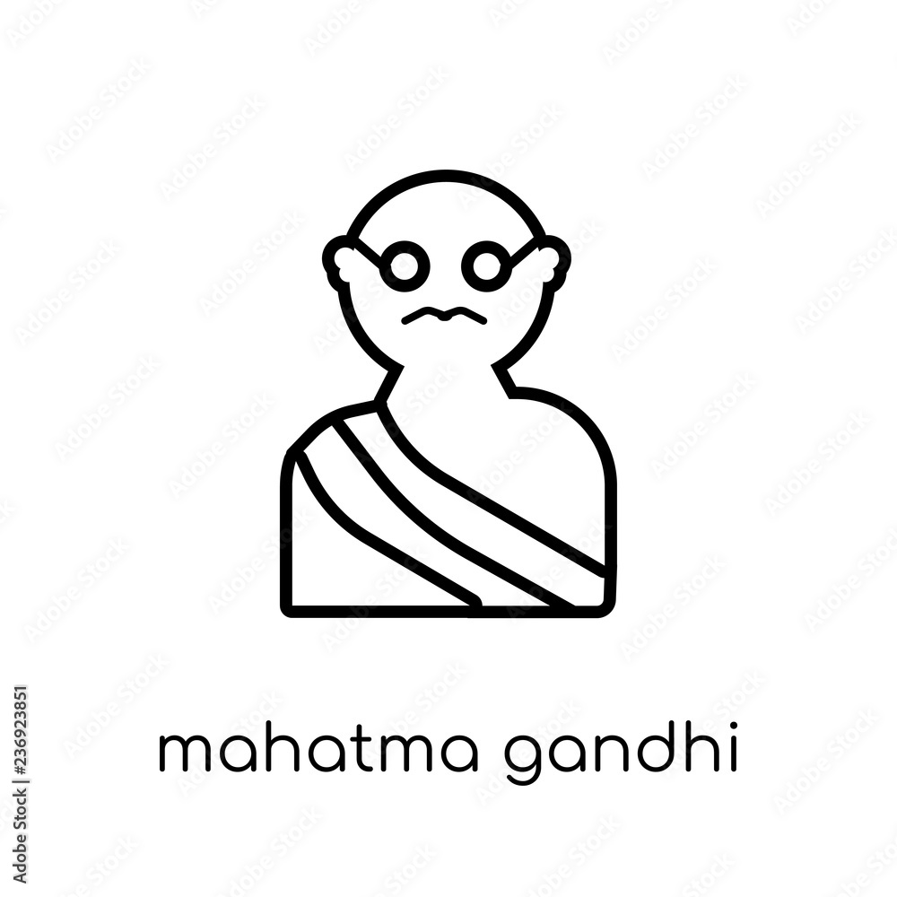 mahatma gandhi icon. Trendy modern flat linear vector mahatma gandhi icon  on white background from thin line india collection Stock Vector | Adobe  Stock