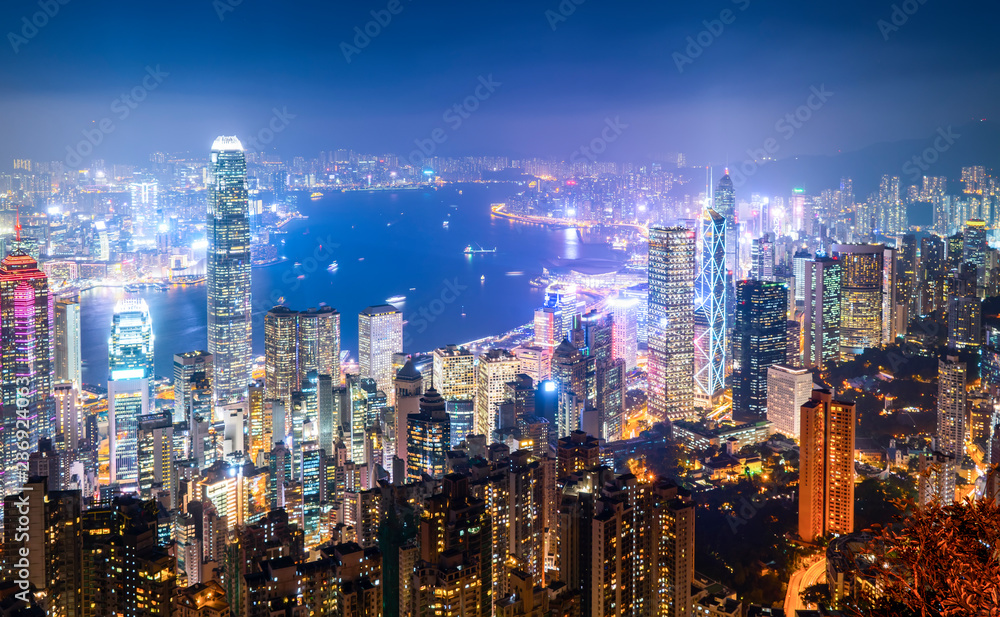 Fototapeta premium Hong Kong City Skyline and Architectural Landscape..