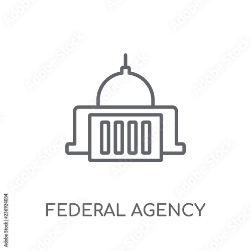federal agency linear icon. Modern outline federal agency logo concept on white background from army and war collection photo