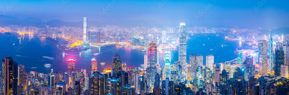Hong Kong City Skyline and Architectural Landscape..