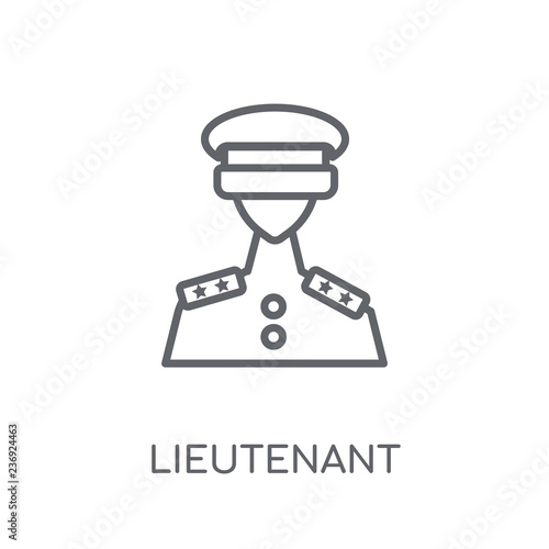 lieutenant linear icon. Modern outline lieutenant logo concept on white background from army and war collection