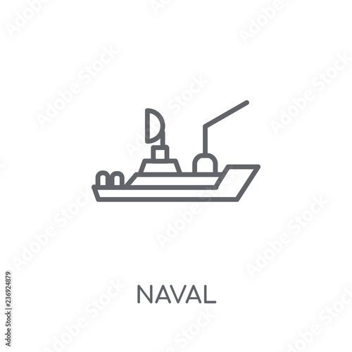 naval linear icon. Modern outline naval logo concept on white background from army and war collection