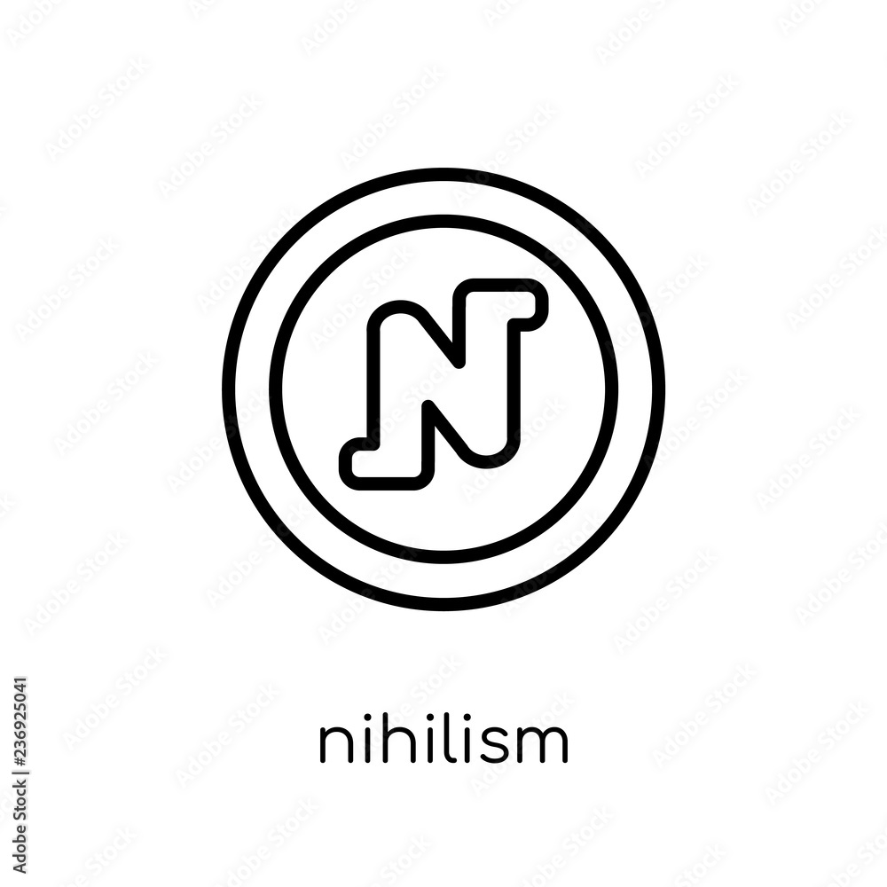 nihilism icon. Trendy modern flat linear vector nihilism icon on white background from thin line Religion collection nihilism icon. Trendy modern flat linear vector nihilism icon on white background from thin line Religion collection