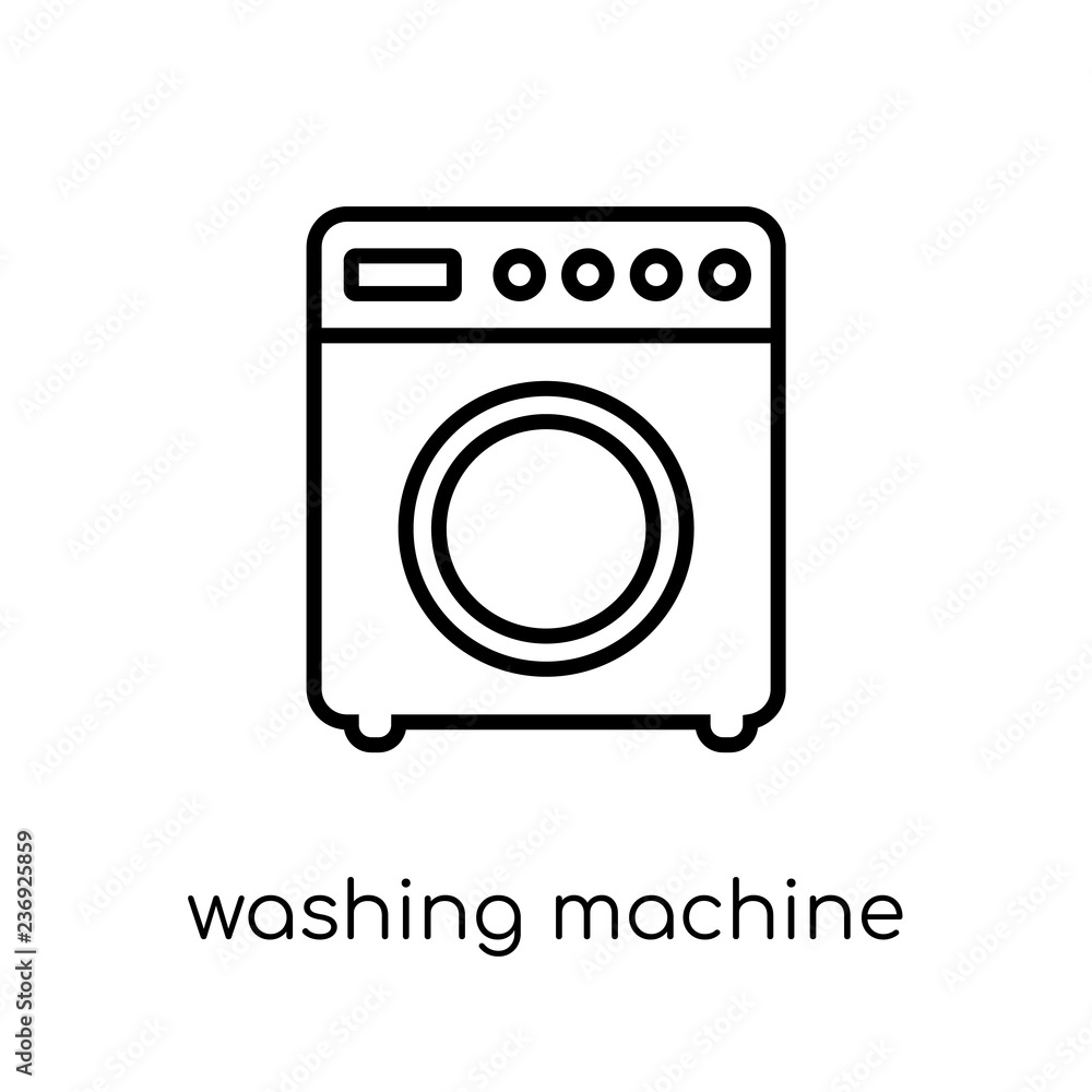 washing machine icon. Trendy modern flat linear vector washing machine icon on white background from thin line Electronic devices collection, outline vector illustration