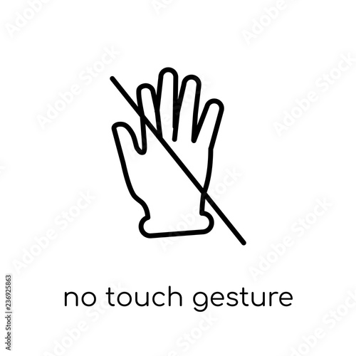 No touch gesture icon. Trendy modern flat linear vector No touch gesture icon on white background from thin line Hands and guestures collection