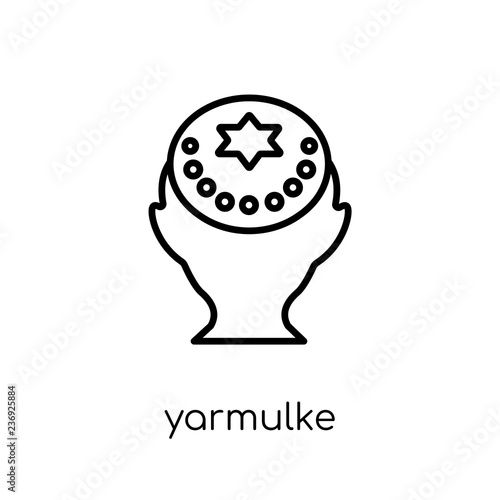Yarmulke icon. Trendy modern flat linear vector Yarmulke icon on white background from thin line Religion collection