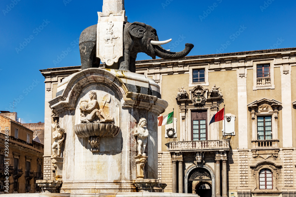 Elephant fountain in Catania. Sicily