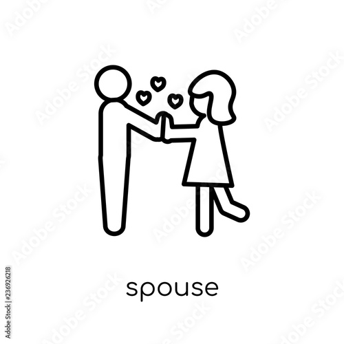 spouse icon. Trendy modern flat linear vector spouse icon on white background from thin line family relations collection