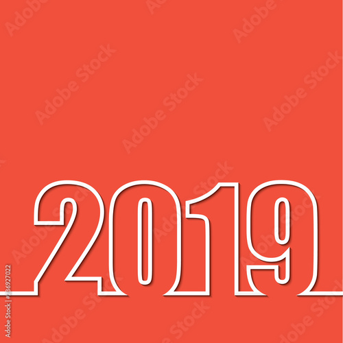 2019 creative greeting card or calendar design. Illustration. Happy New Year or Christmas Background