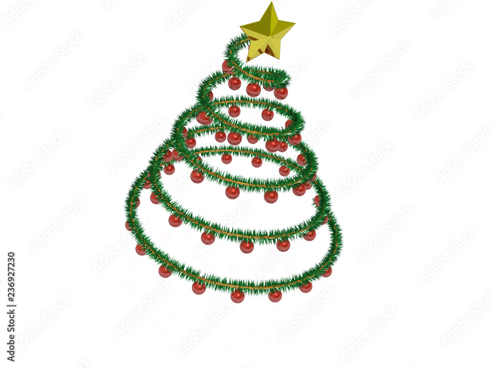 Spiral spruce on white Spiral spruce on white