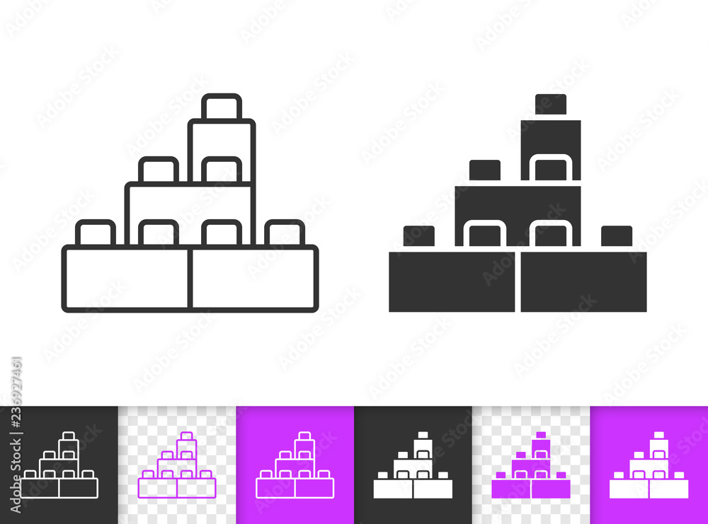 Building Block simple black line vector icon Building Block simple black line vector icon