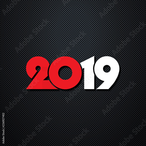 2019 Happy New Year or Christmas background creative design for your greetings card, flyers, invitation, posters, brochure, banners, calendar