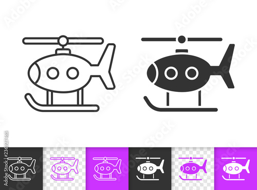 Helicopter Toy simple black line vector icon