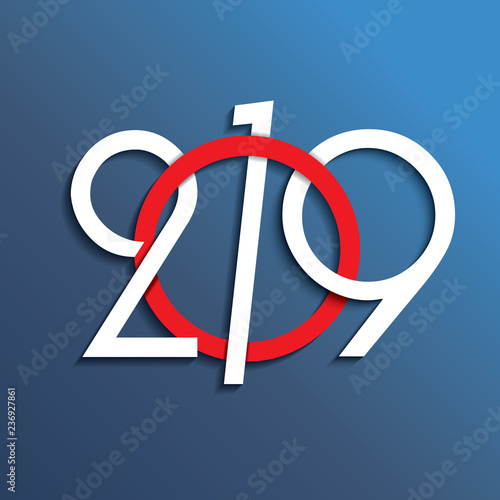 2019 Happy New Year or Christmas Background creative greeting card design, can be used for flyers, invitation, posters, brochure, banners, calendar.